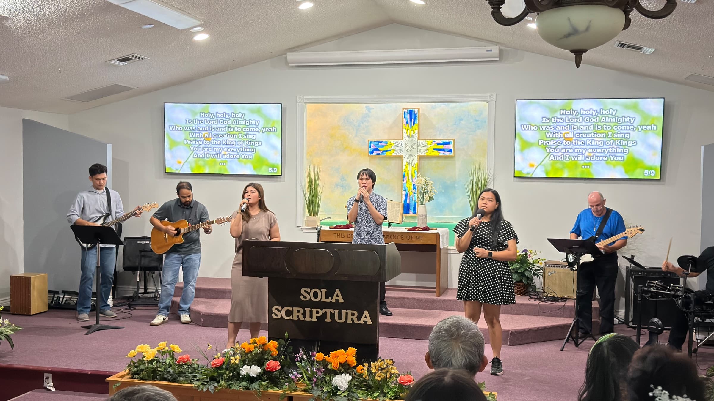 Worship songs during worship service